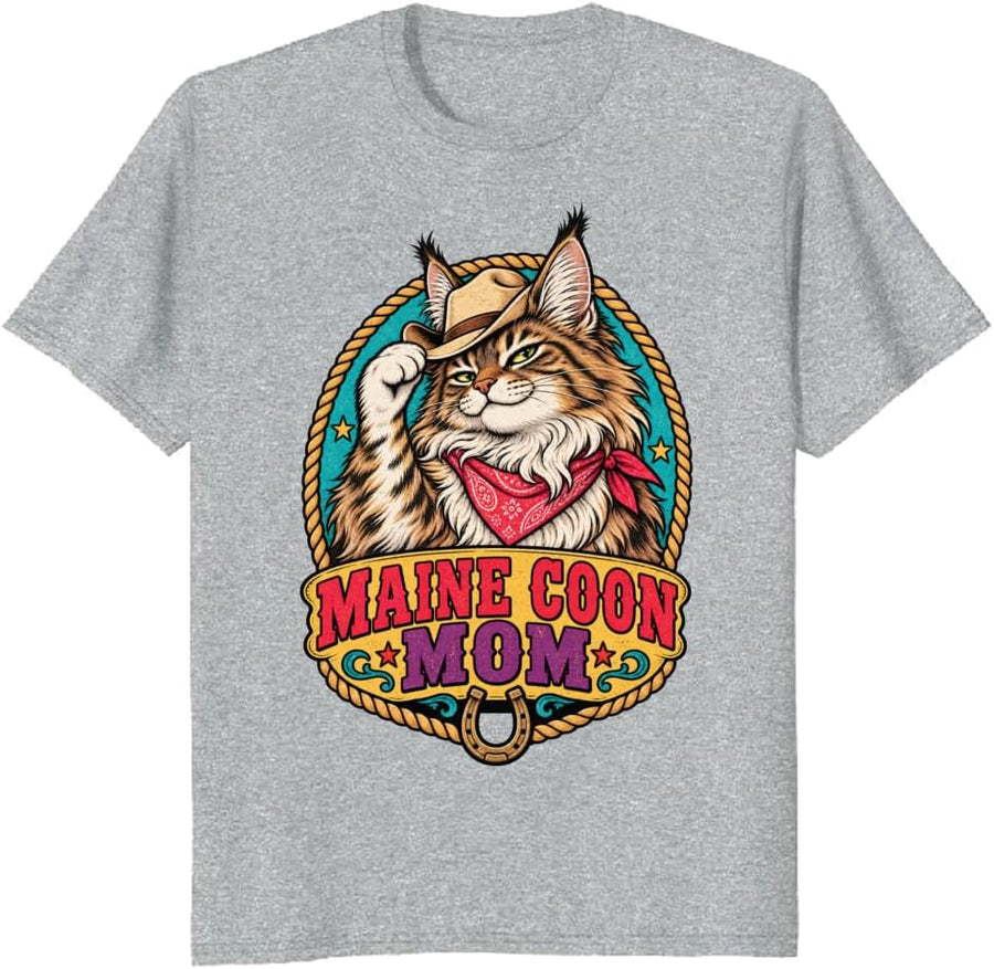 Cat Mom T-Shirt Retro Bengal Cat Portrait Family Graphic Tee - S3