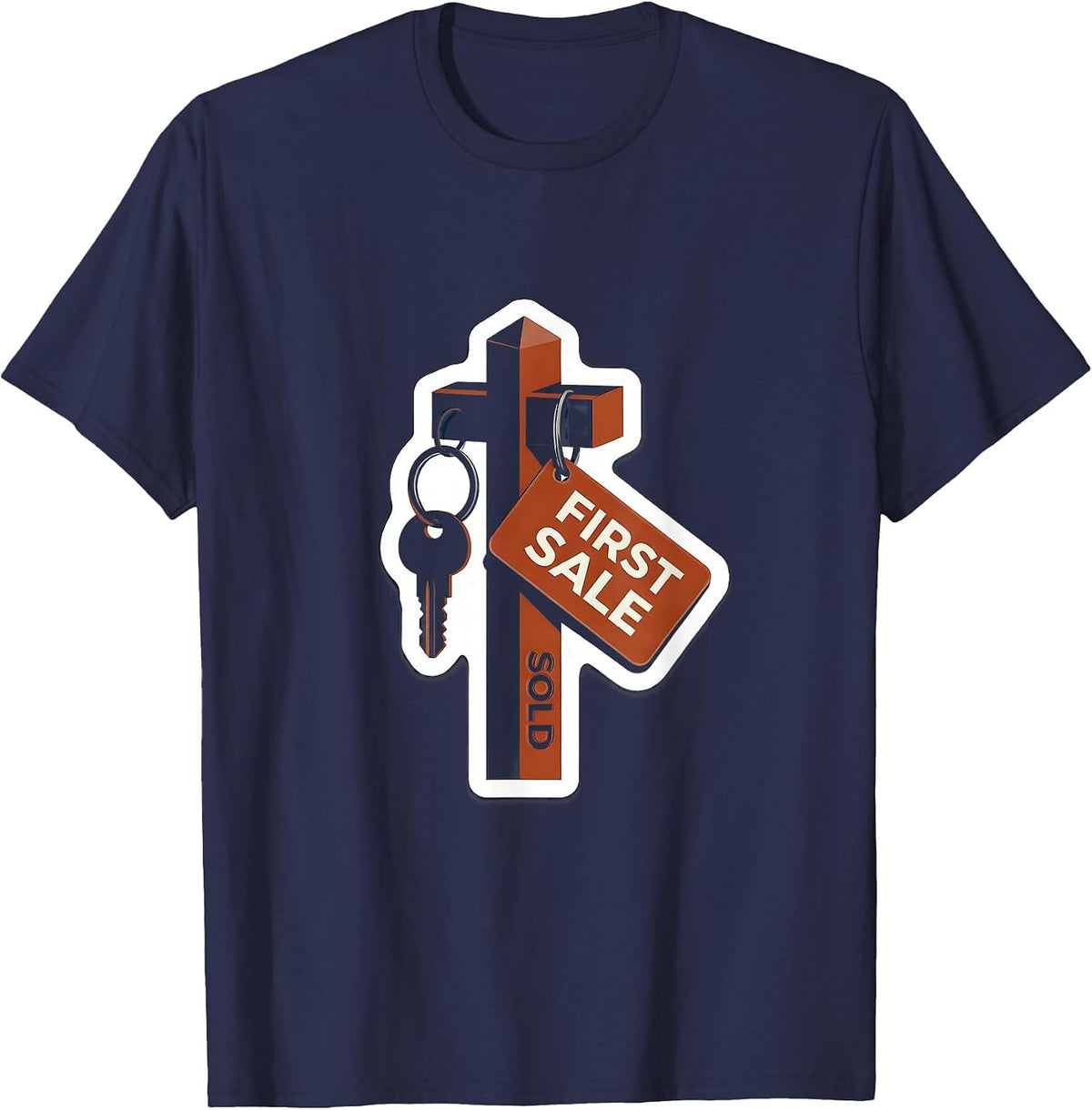 First Sale Sold Funny Realtor Real Estate Agent Gift T-Shirt - Navy Blue