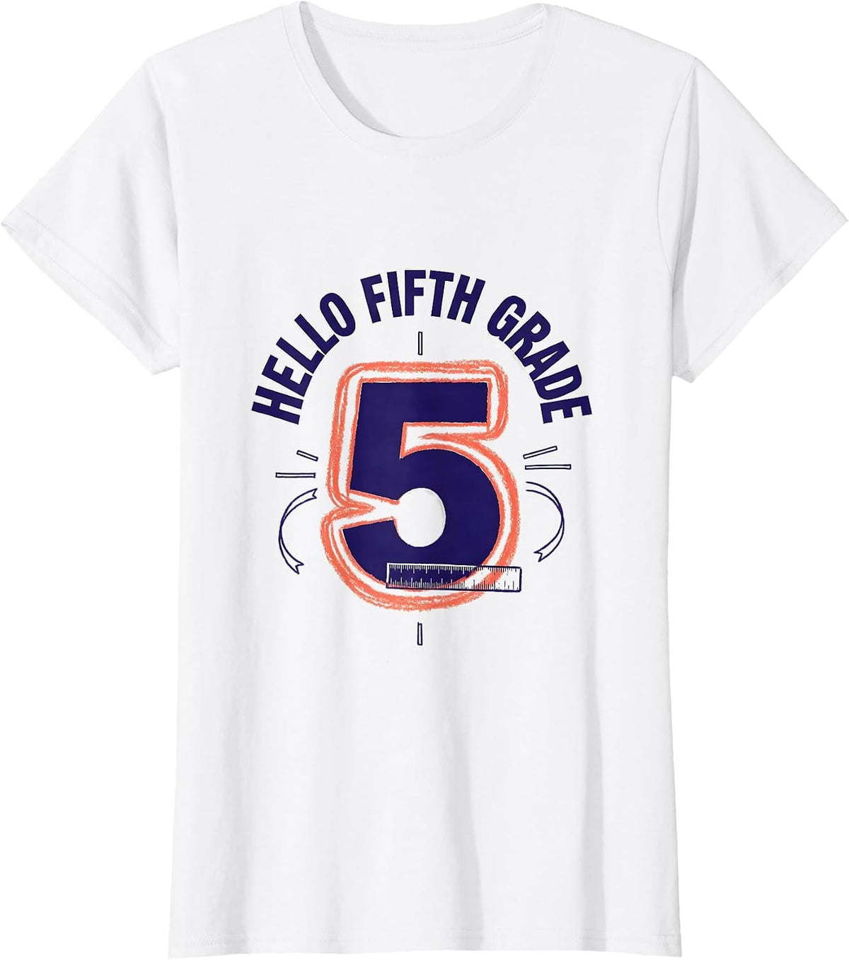 Hello Fifth Grade Cheerful Back To School Girl Student First T-Shirt - White