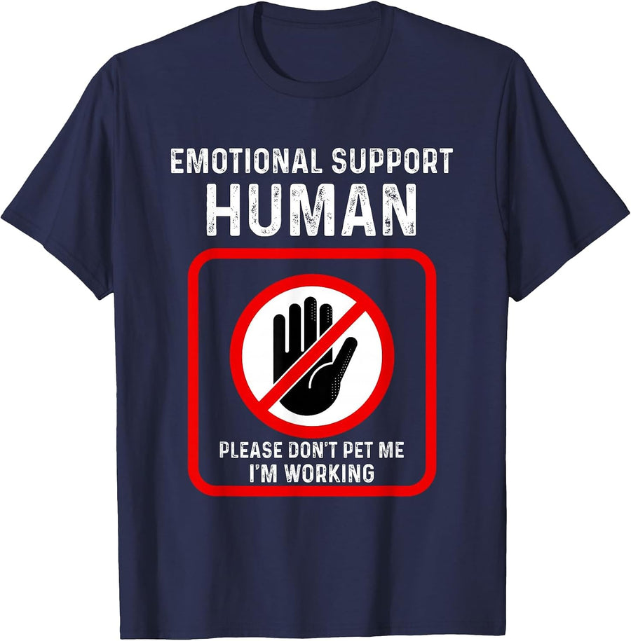 Emotional Support-Human Halloween Costume Do Not Pet Me T-Shirt - Navy Blue