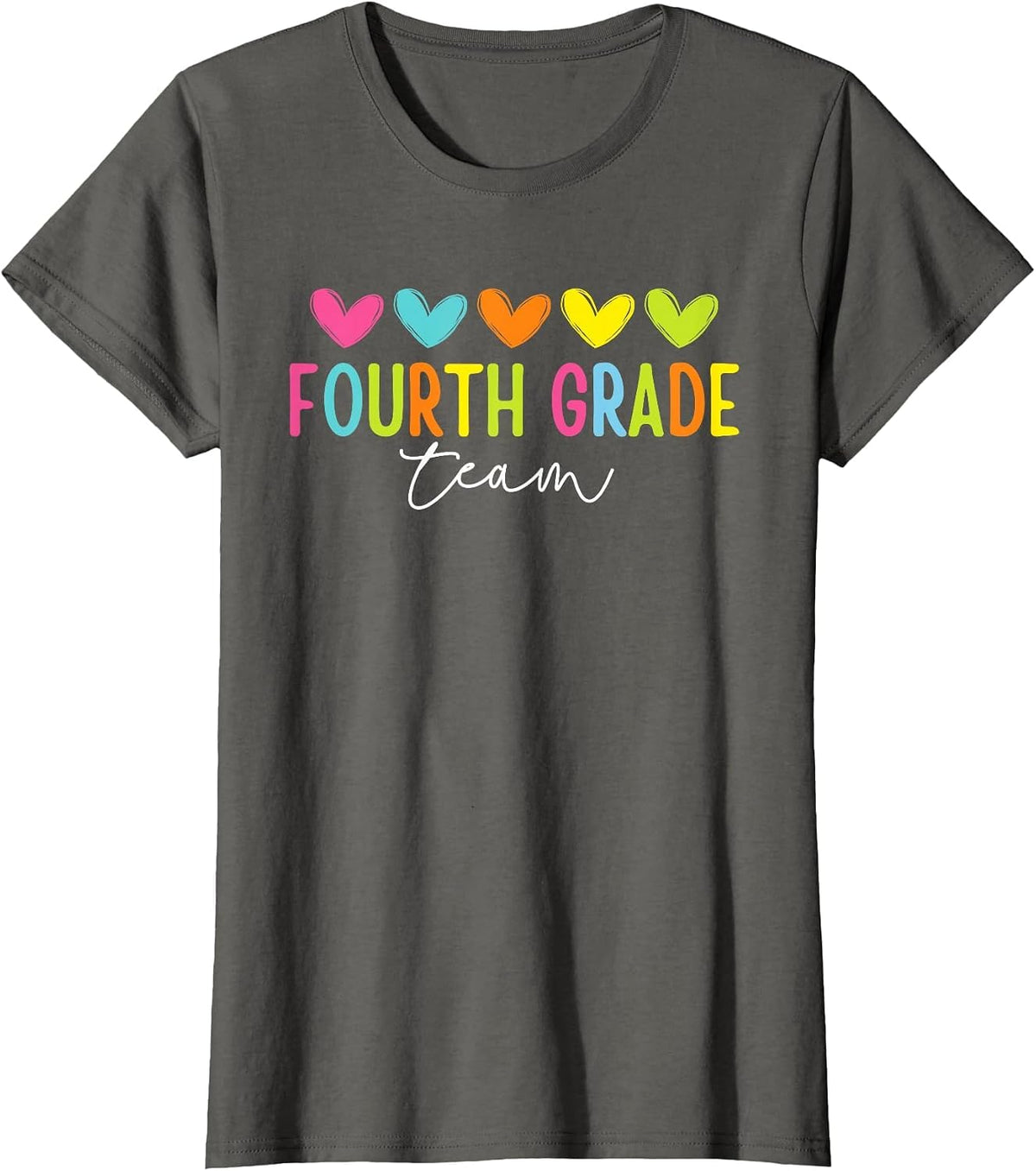 Fourth Grade Team T-Shirt 4th Grade Squad Back to School Teacher Tee - Asphalt Grey