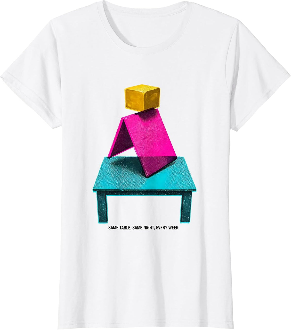 Women's Same Table Same Night Every Week Funny Billiards Pool Player T-Shirt - White
