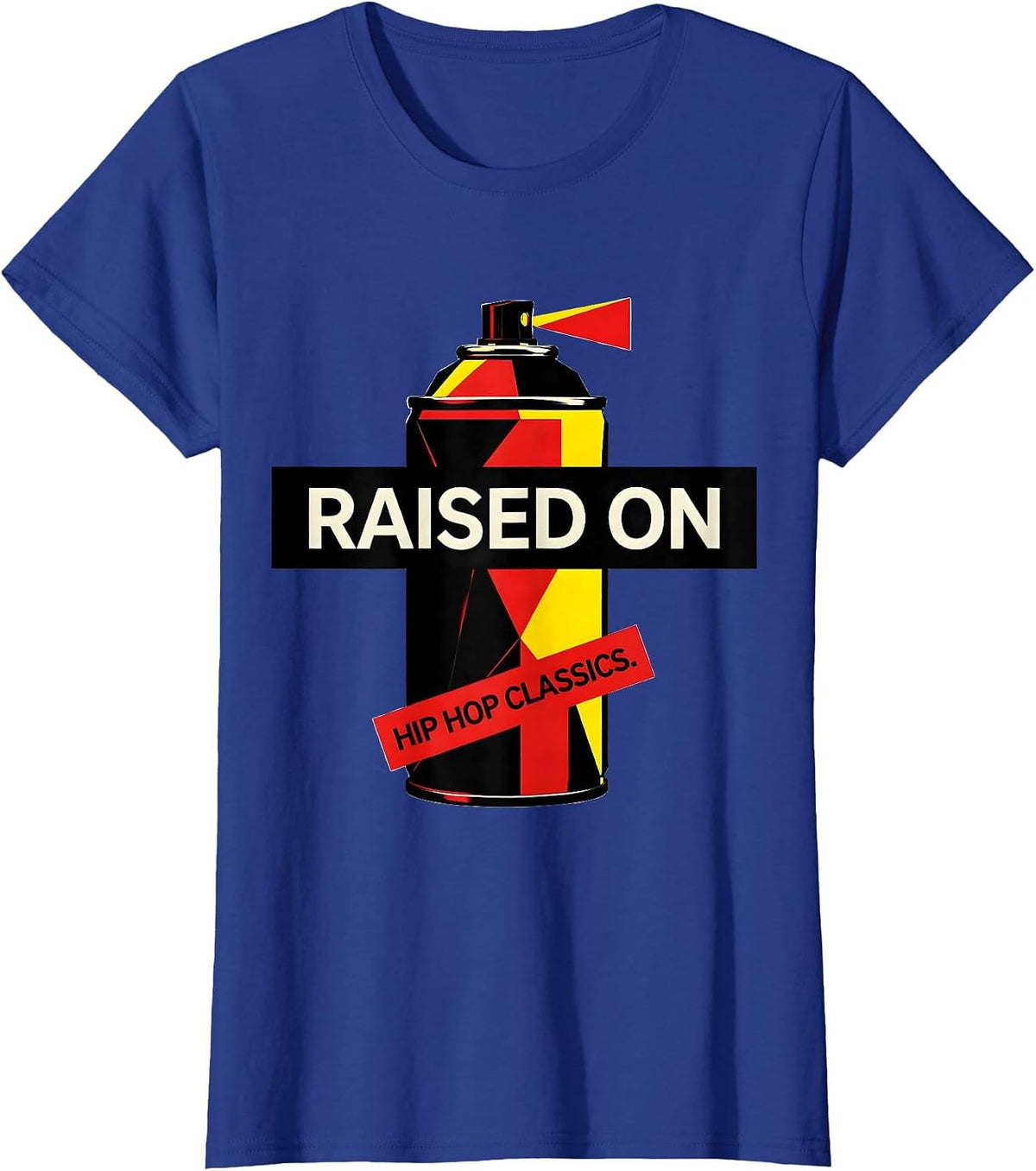 Women's Raised On Hip Hop Classics Retro Urban Nostalgia T-Shirt - Royal Blue