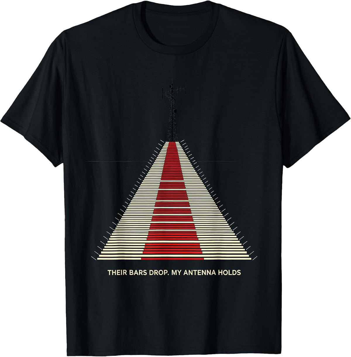 Men's Their Bars Drop My Antenna Holds Funny Ham Radio Operator T-Shirt - Black