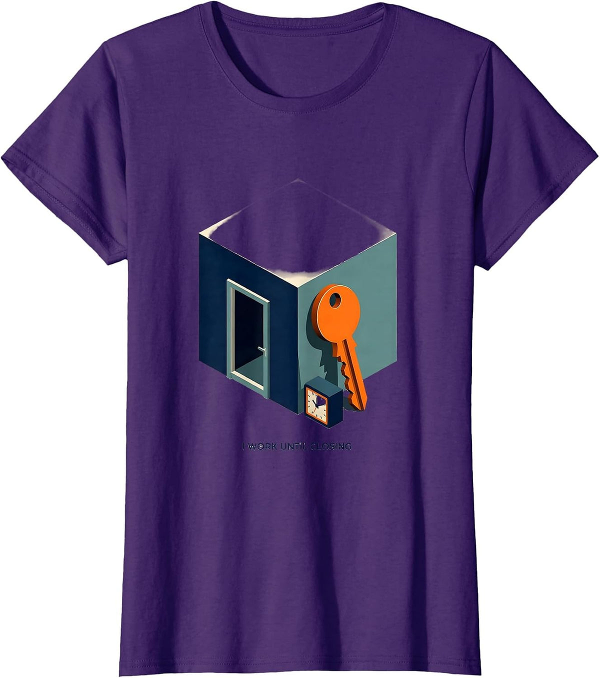 Women's I Work Until Closing Funny Realtor Real Estate Agent Humor T-Shirt - Purple