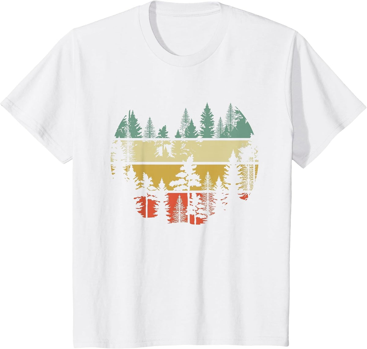 Trees Outdoors Nature Wildlife Retro Forest T-Shirt - White
