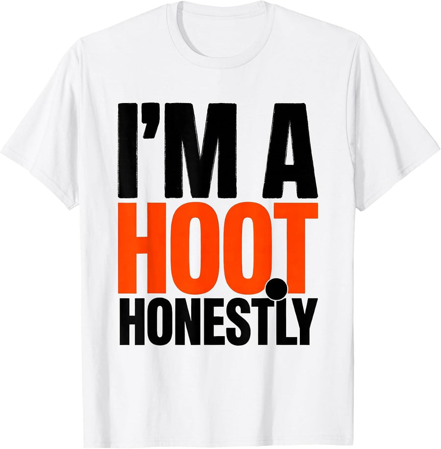 Men's I'm A Hoot Honestly Funny Owl Lover Retro Bird Humor T-Shirt - White