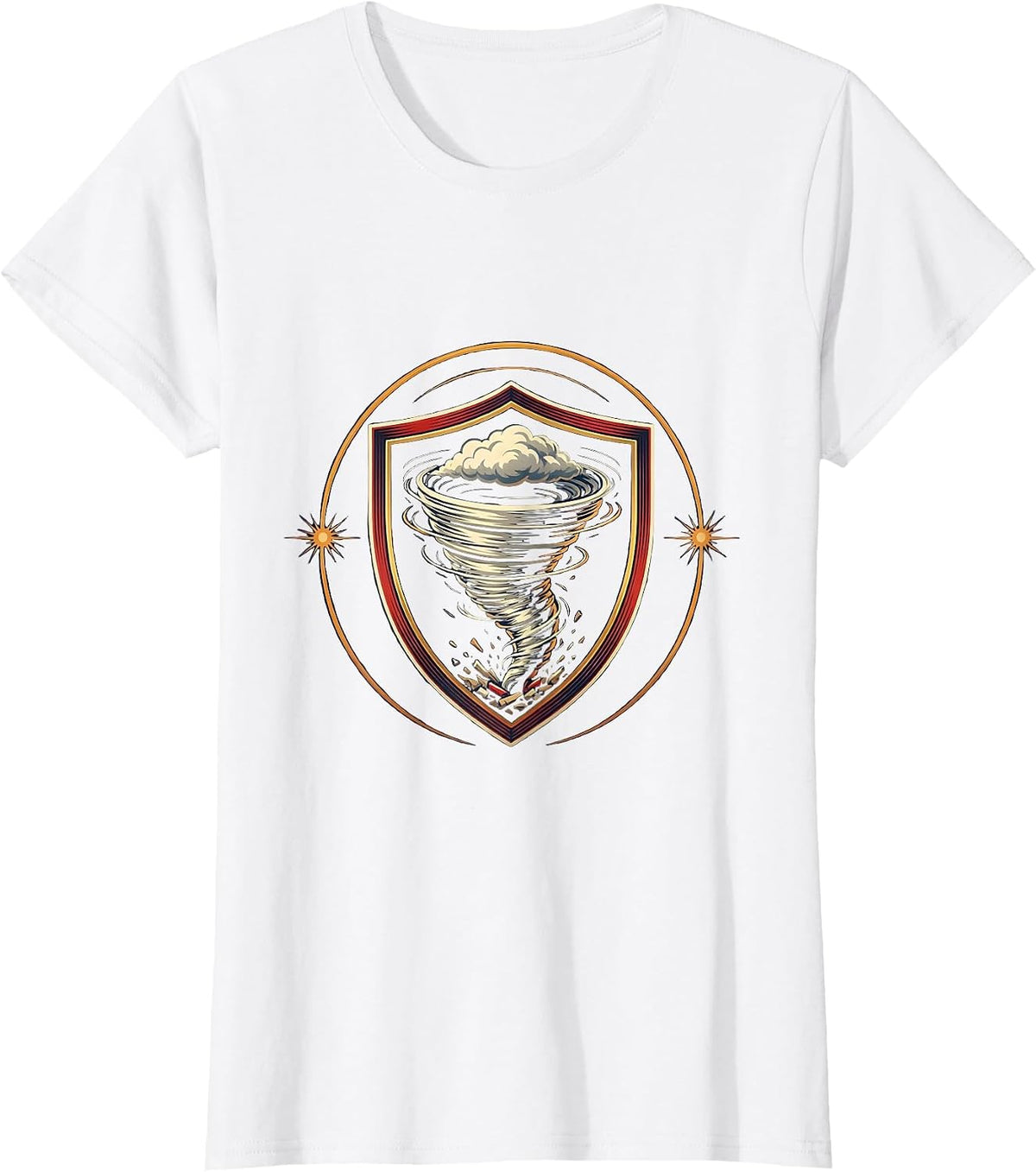 Storm Chaser Tornado Emblem Meteorology Humor T-Shirt - White