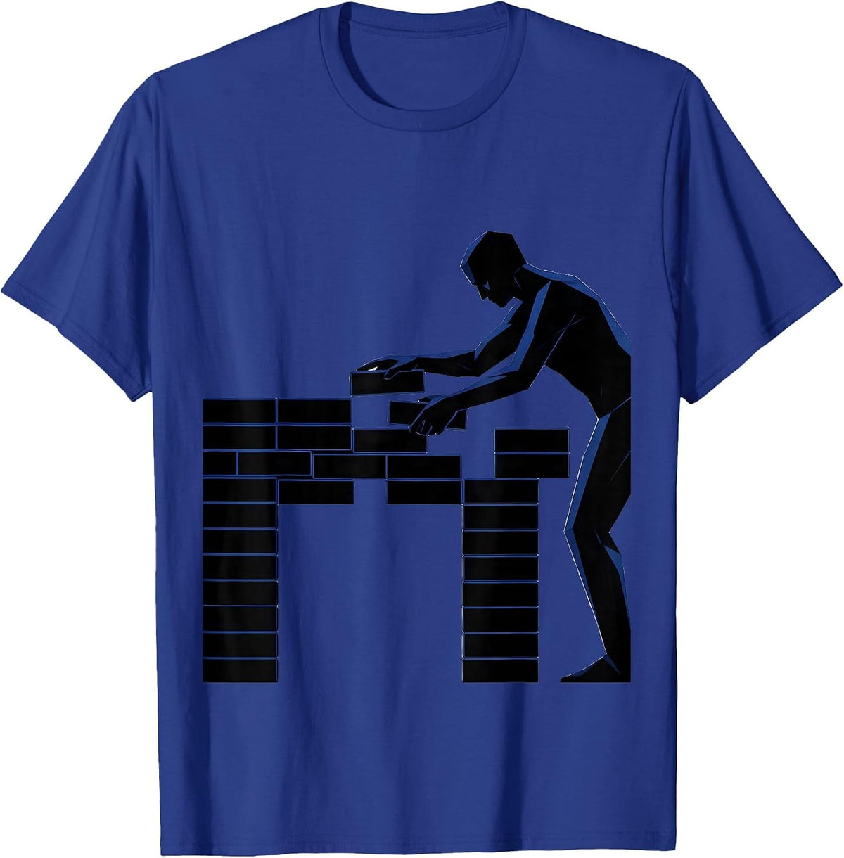 Bridge Builder Illustration Graphic Design T-Shirt - Royal Blue