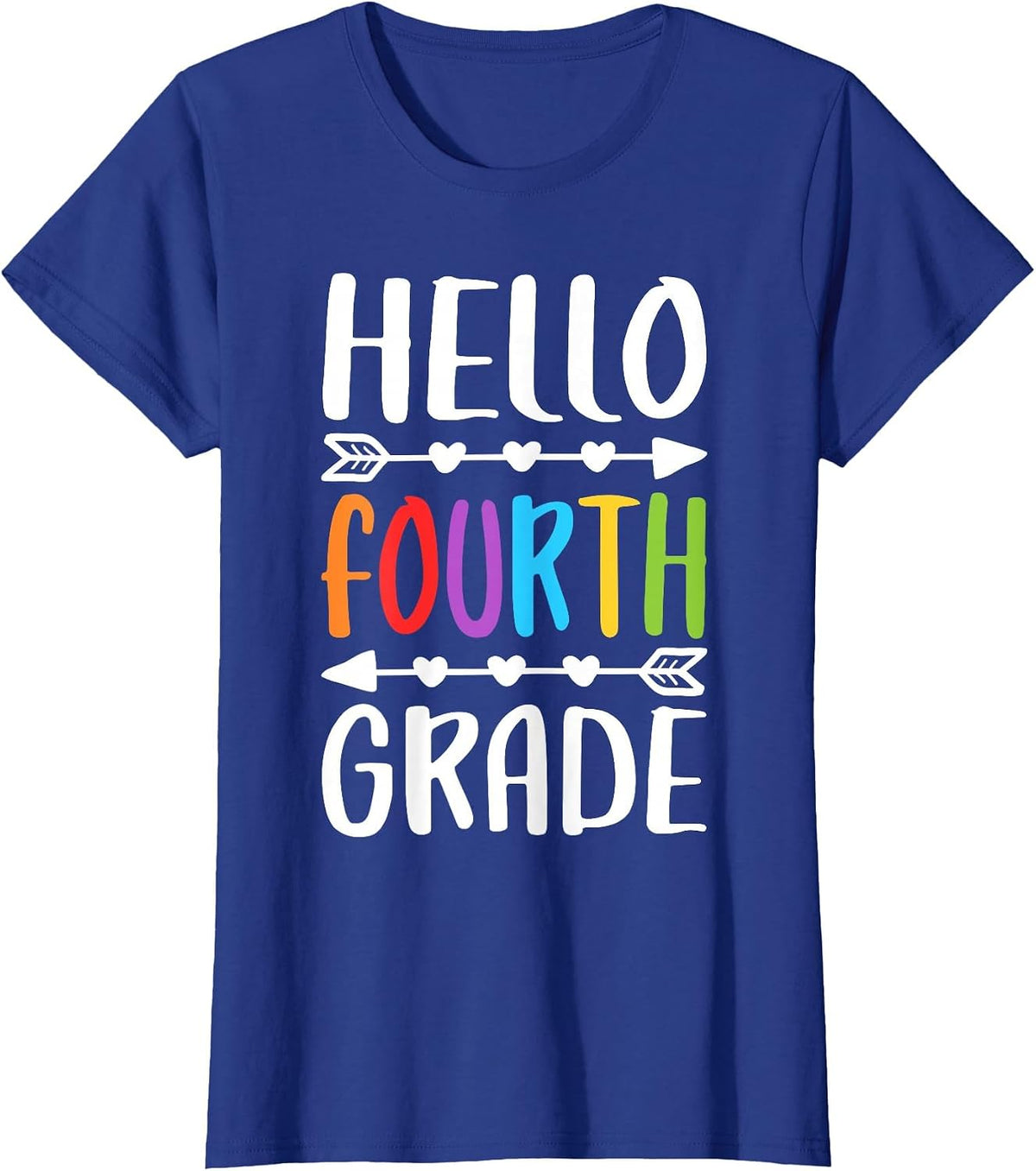 Hello Fourth Grade Shirt 4th Grade Boy Girl Student Teacher T-Shirt - Royal Blue