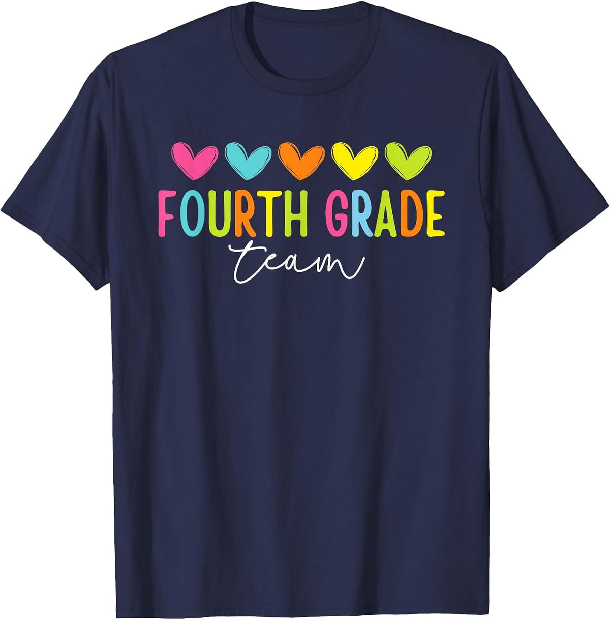 Fourth Grade Team T-Shirt 4th Grade Squad Back to School Teacher Tee - Navy Blue