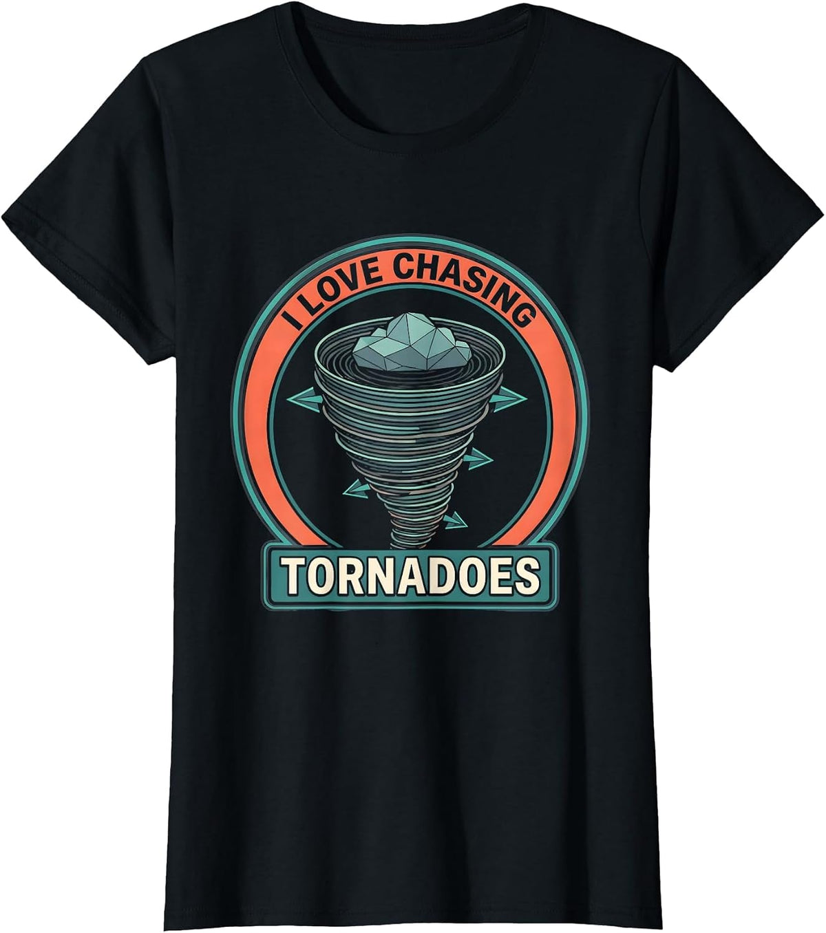 Women's I Love Chasing Tornadoes Funny Storm Chaser Meteorology T-Shirt - Black