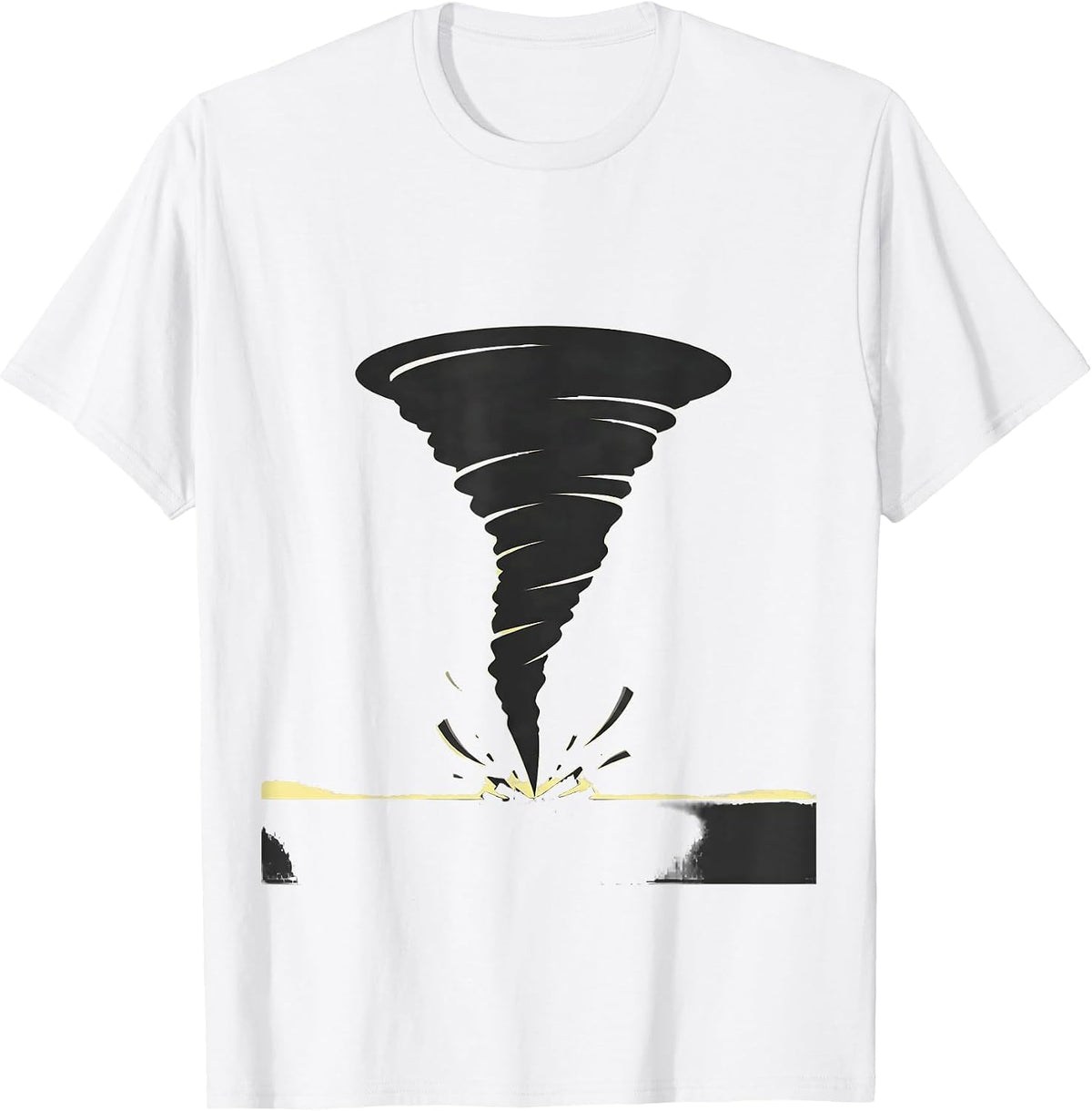 Men's Tornado Touching Down on Open Plains Graphic T-Shirt - White