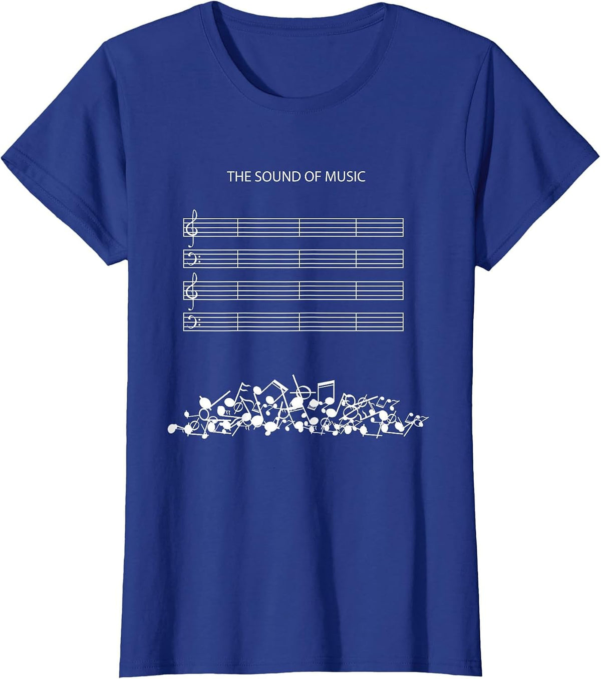 The Sound of Silence Musical Note Singer Composer Musician T-Shirt - Royal Blue