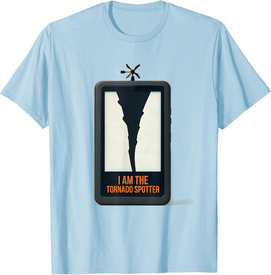 Men's I Am The Tornado Spotter Minimalist Weather Enthusiast Storm T-Shirt - Baby Blue