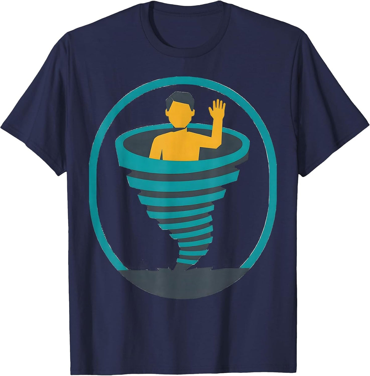 Men's Calm Tornado Chaser Meteorology Enthusiast Pride T-Shirt - Navy Blue