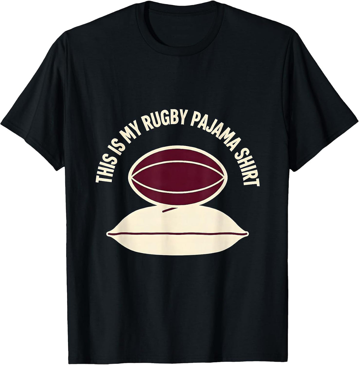 Men's This Is My Rugby Pajama Shirt for Teens Youth Athletes Gift T-Shirt - Black