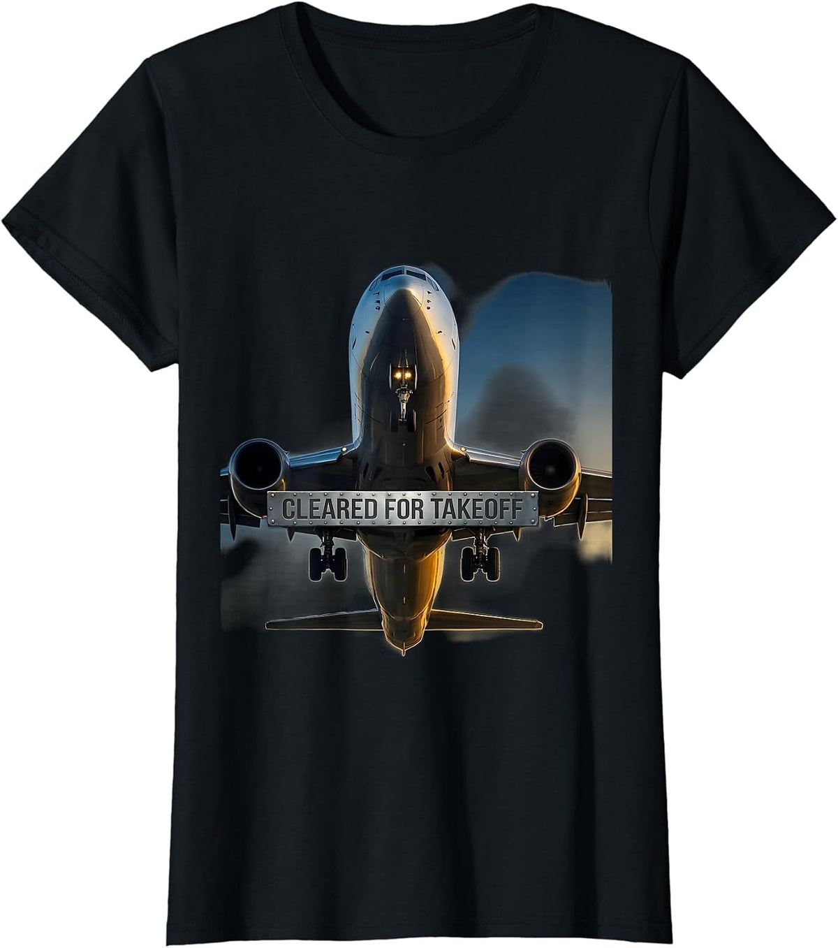 Cleared for Takeoff Aviation Pilot Design T-Shirt - Black