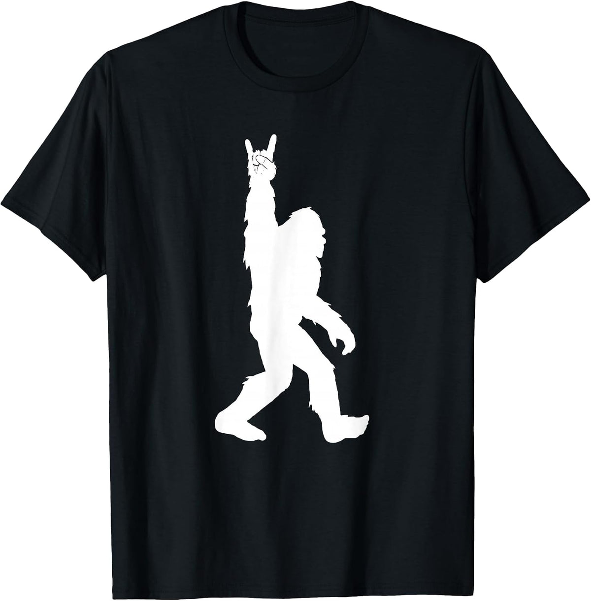 Funny Bigfoot Rock and Roll Tshirt for Sasquatch Believers T-Shirt - Black