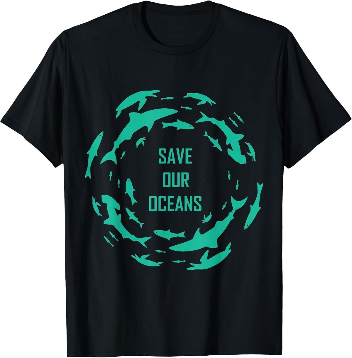 Shark Shirt Save Our Oceans Diving T-Shirt - Black