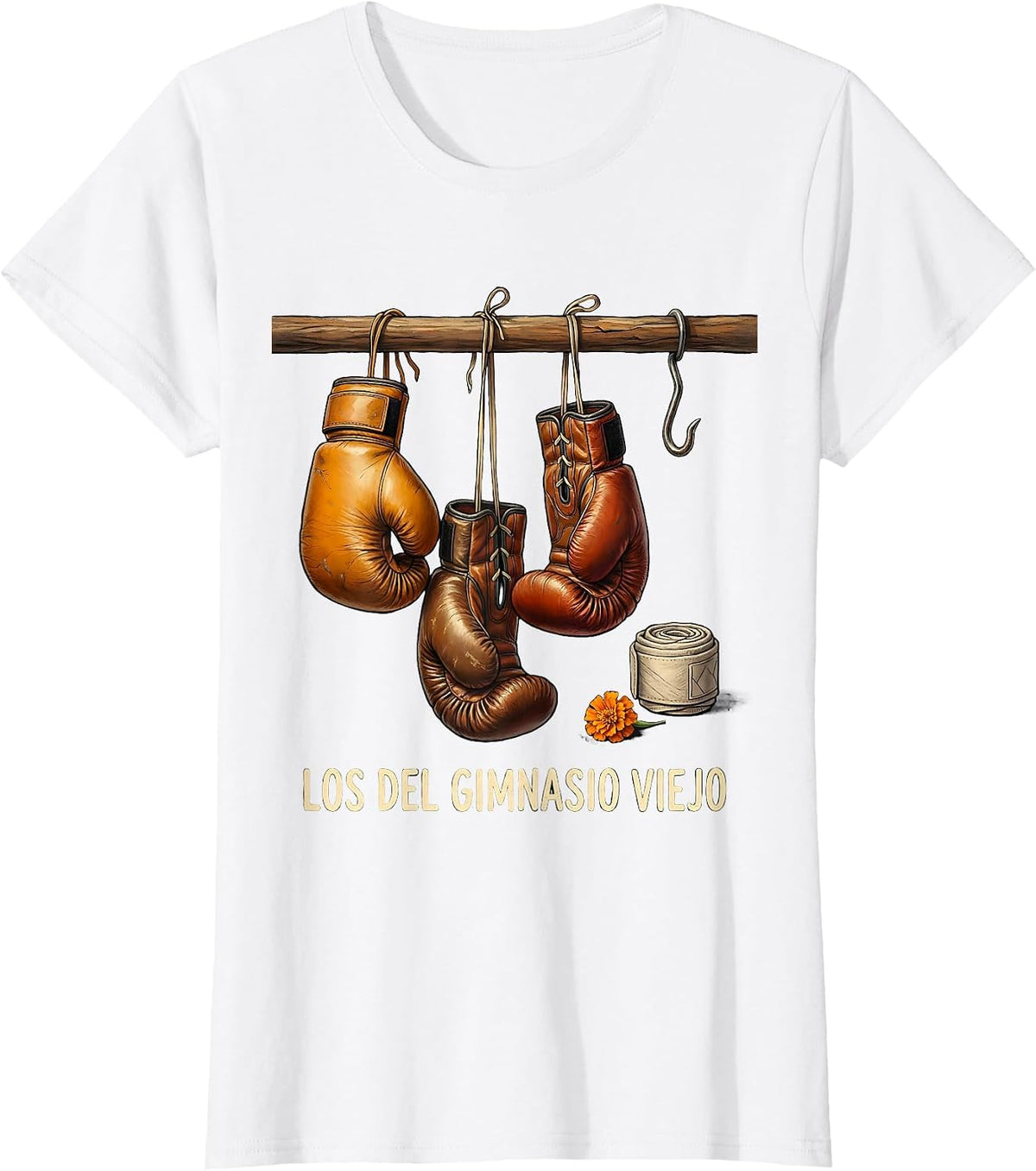 Los Del Gimnasio Viejo Storybook Vintage Boxing Glove Día de T-Shirt - White