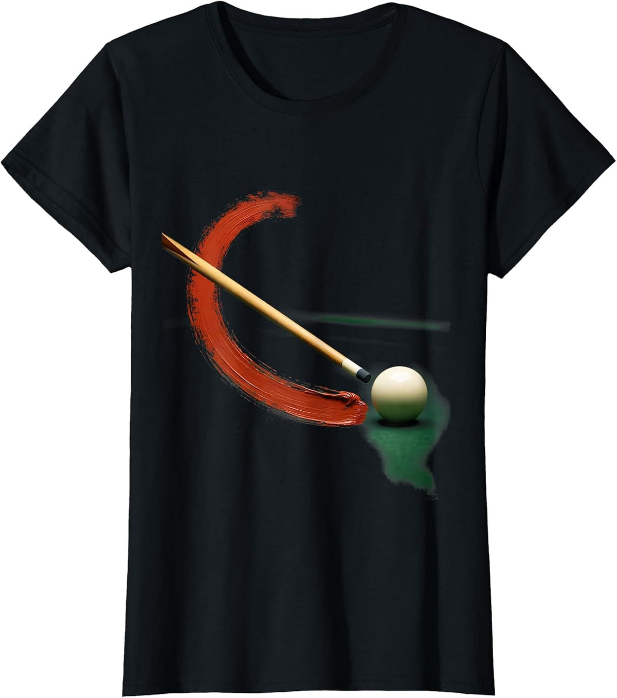 Women's Billiard Cue Stroke Humor Pool Player Novelty T-Shirt - Black