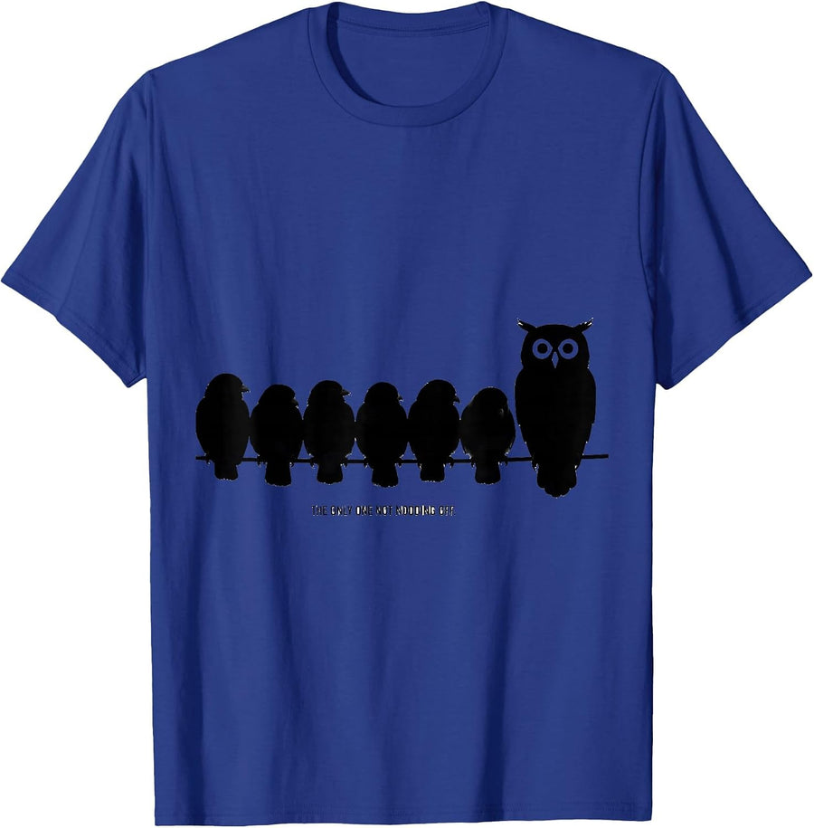 The Only One Not Nodding Off Funny Owl Bird Lover Vintage T-Shirt - Royal Blue