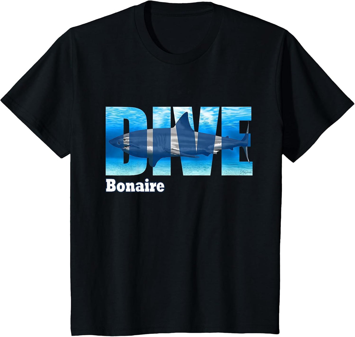 Dive Bonaire Scuba Diving Snorkeling T-Shirt - Black