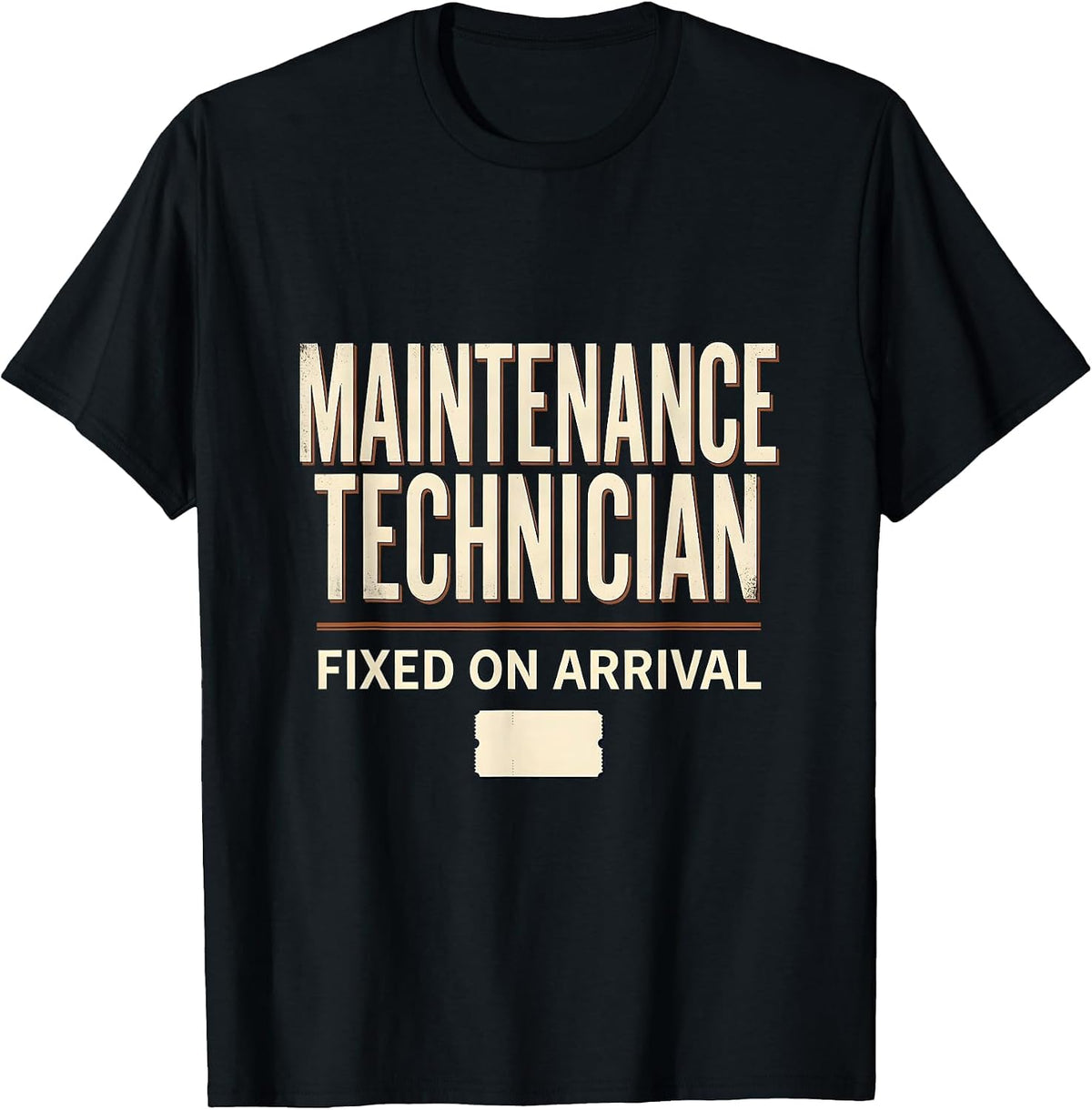 Men's Maintenance Technician. Fixed On Arrival. Vintage T-Shirt - Black