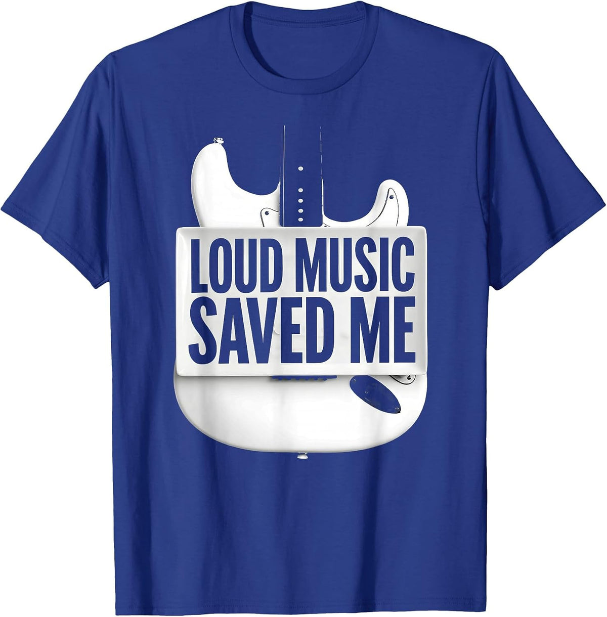 Loud Music Saved Me Punk Rock Design T-Shirt - Royal Blue
