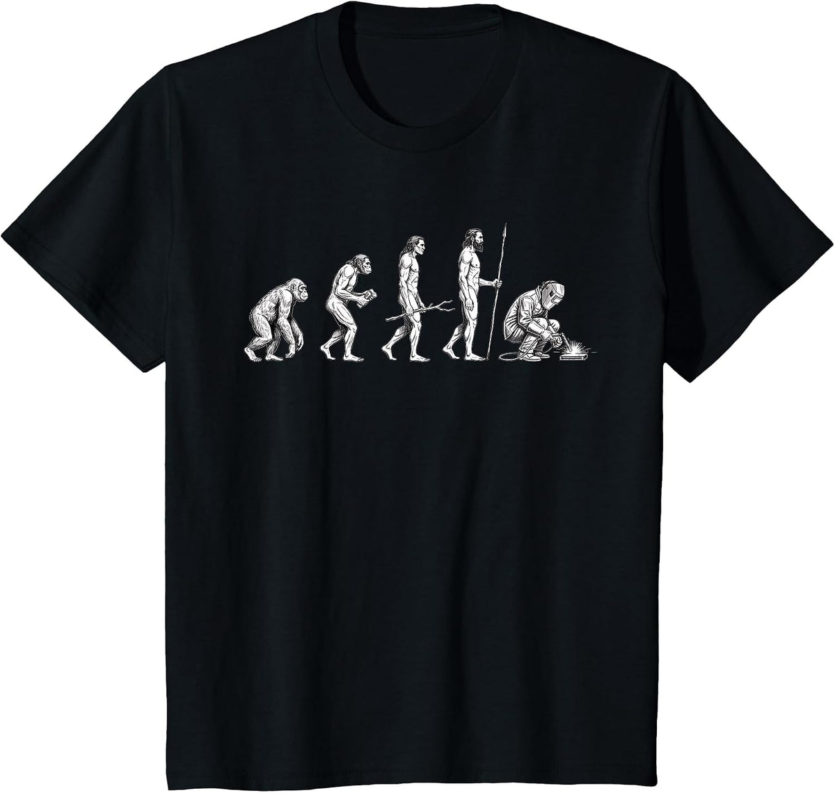 Funny Welder Evolution Design for Welders and Metalworkers T-Shirt - Black