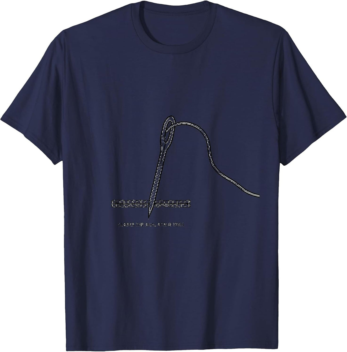 Men's Closes The Skin Scrub Tech Surgical Technologist T-Shirt - Navy Blue