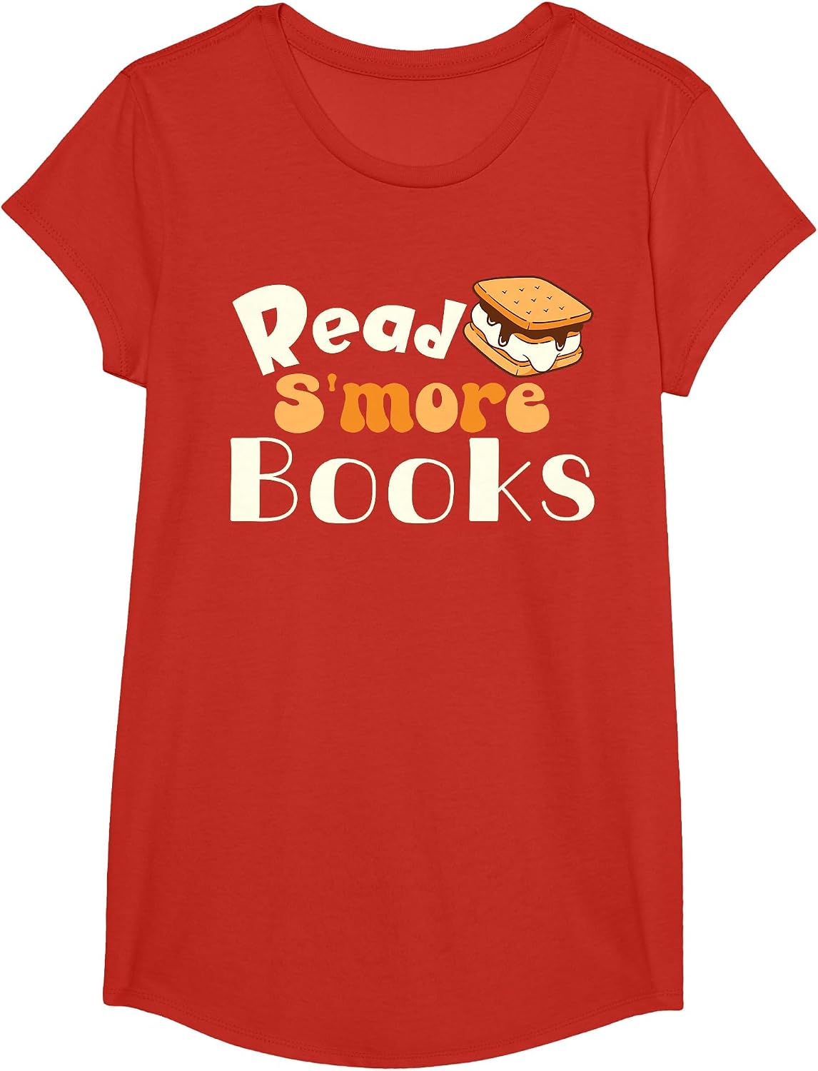 Read S'More Books Reading Lover Bookworm Librarian Funny T-Shirt - Girls Red