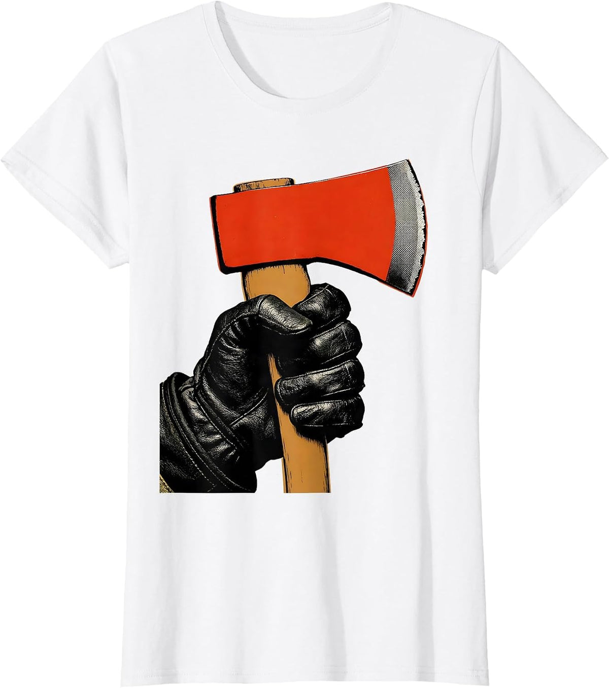 Firefighter Axe Grip Graphic Tee T-Shirt - White