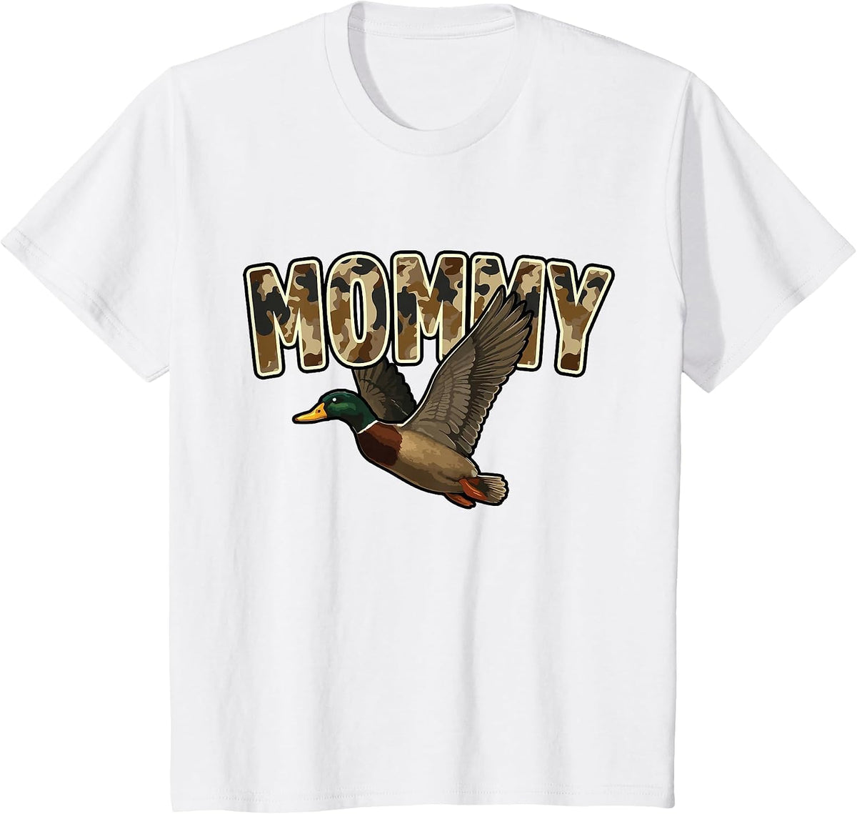 Camouflage Vintage Mallard Duck Retro Camo Hunting Mommy T-Shirt - White