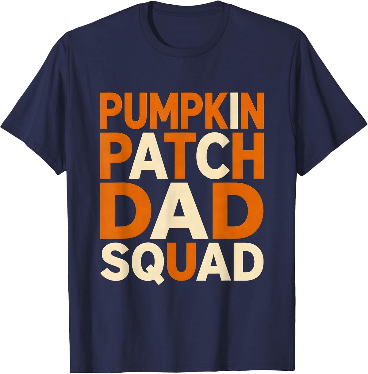 Men's Pumpkin Patch Dad Squad Fall Geometric Design T-Shirt - Navy Blue