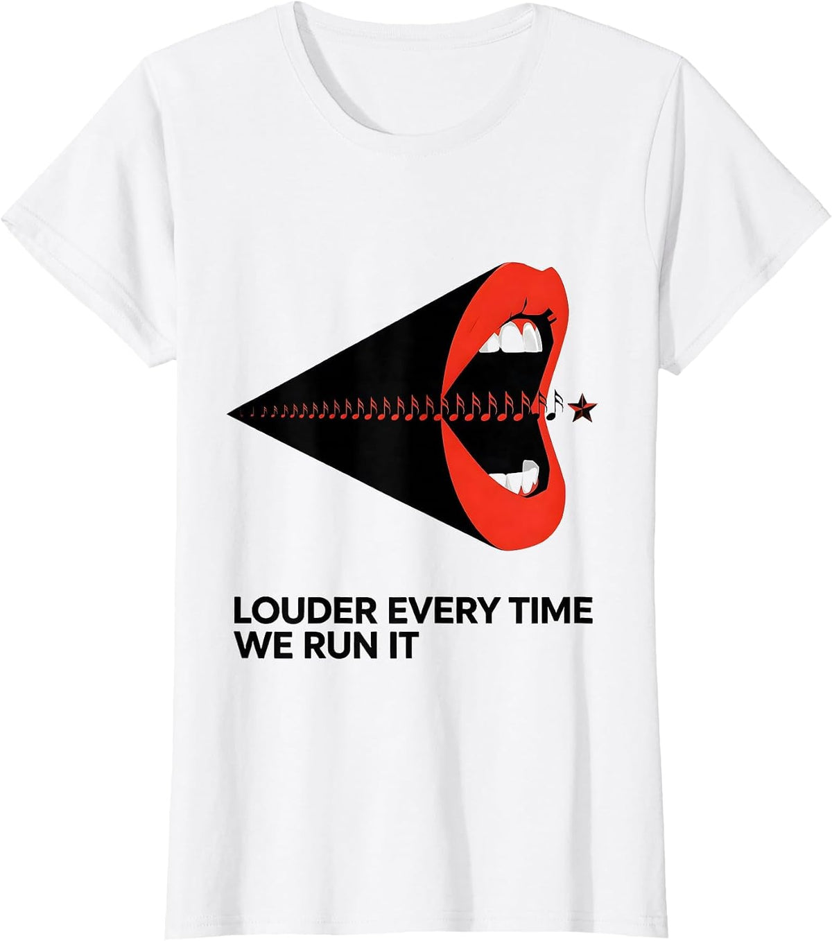 Louder Every Time We Run It Geometric Music Teacher T-Shirt - White