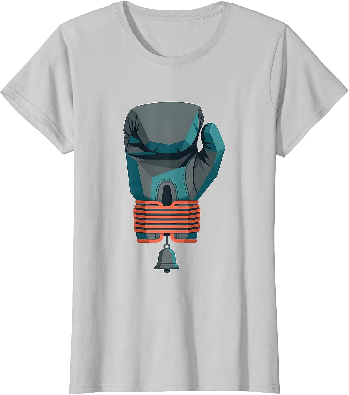 Boxing Glove Flat Vector Boxing Fan Gift T-Shirt - Silver Grey