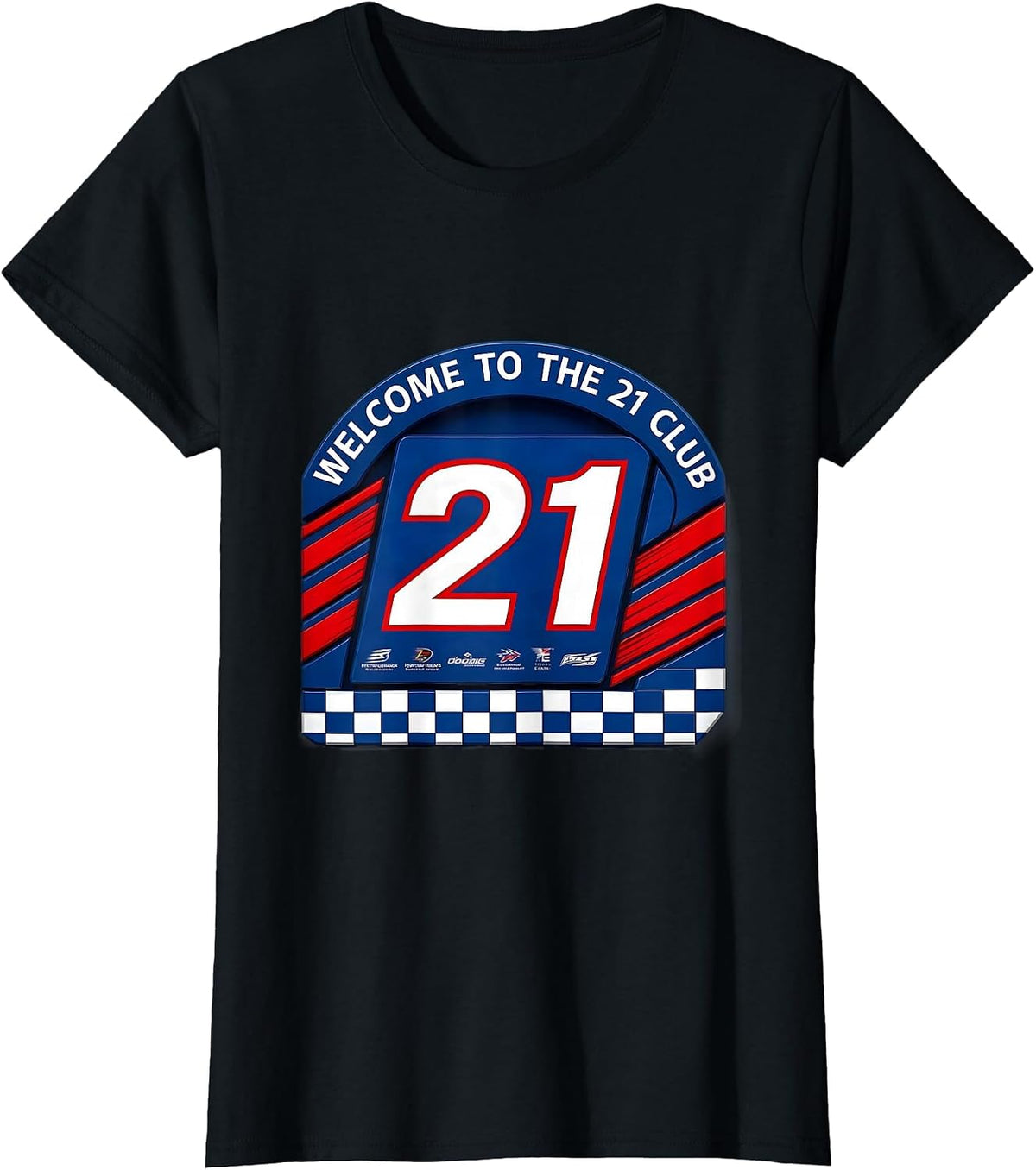 Women's Welcome to the 21 Club 21st Birthday Design T-Shirt - Black