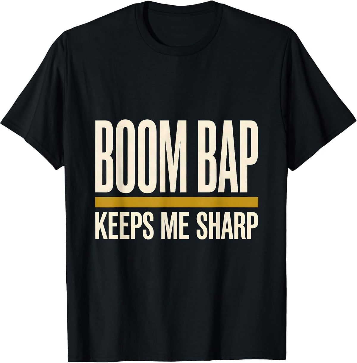 Men's Boom Bap Keeps Me Sharp Vintage Rap Lyric Quote Old School T-Shirt - Black