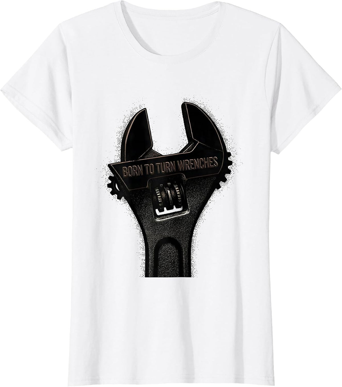 Women's Born to Turn Wrenches Mechanic Design T-Shirt - White