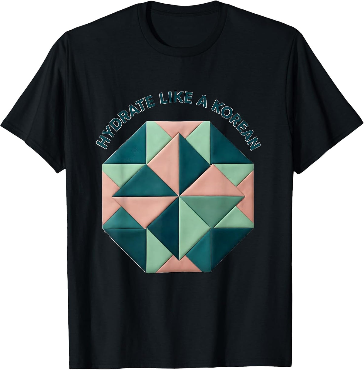 Men's Hydrate Like a Korean K-Beauty Skincare Design T-Shirt - Black