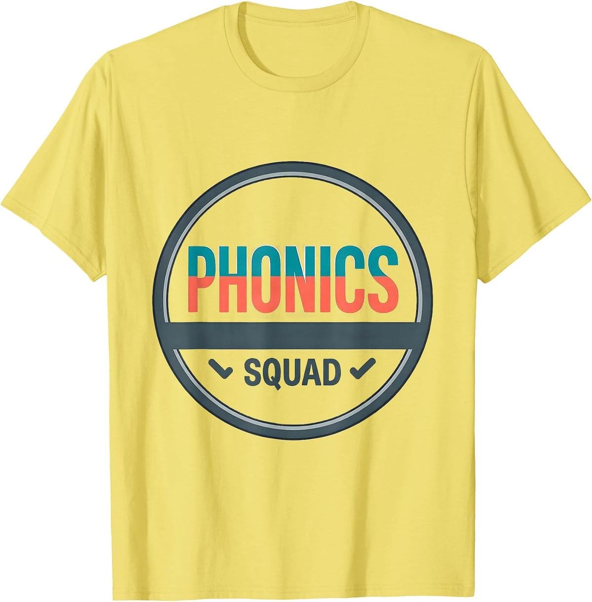 Men's Phonics Squad Structured Literacy Reading Teacher Team Pride T-Shirt - Lemon Yellow