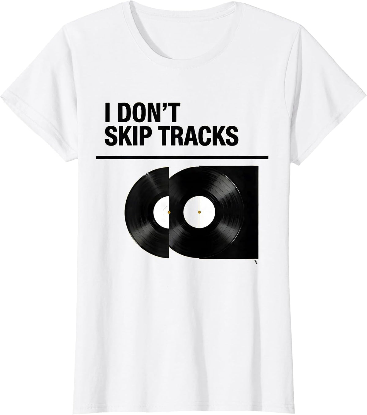 I Don't Skip Tracks Retro Hip-Hop Rap Lyric Swiss T-Shirt - White
