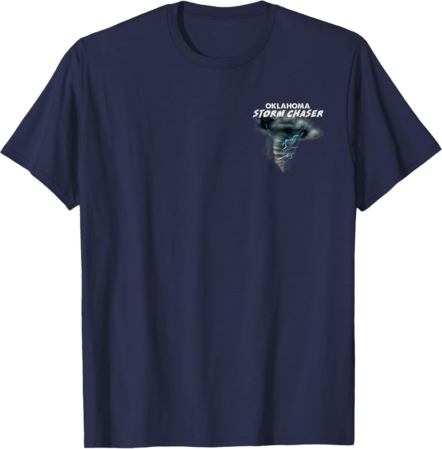 Oklahoma Storm Chaser Severe Weather T-Shirt Tornado Chasing T-Shirt - Navy Blue