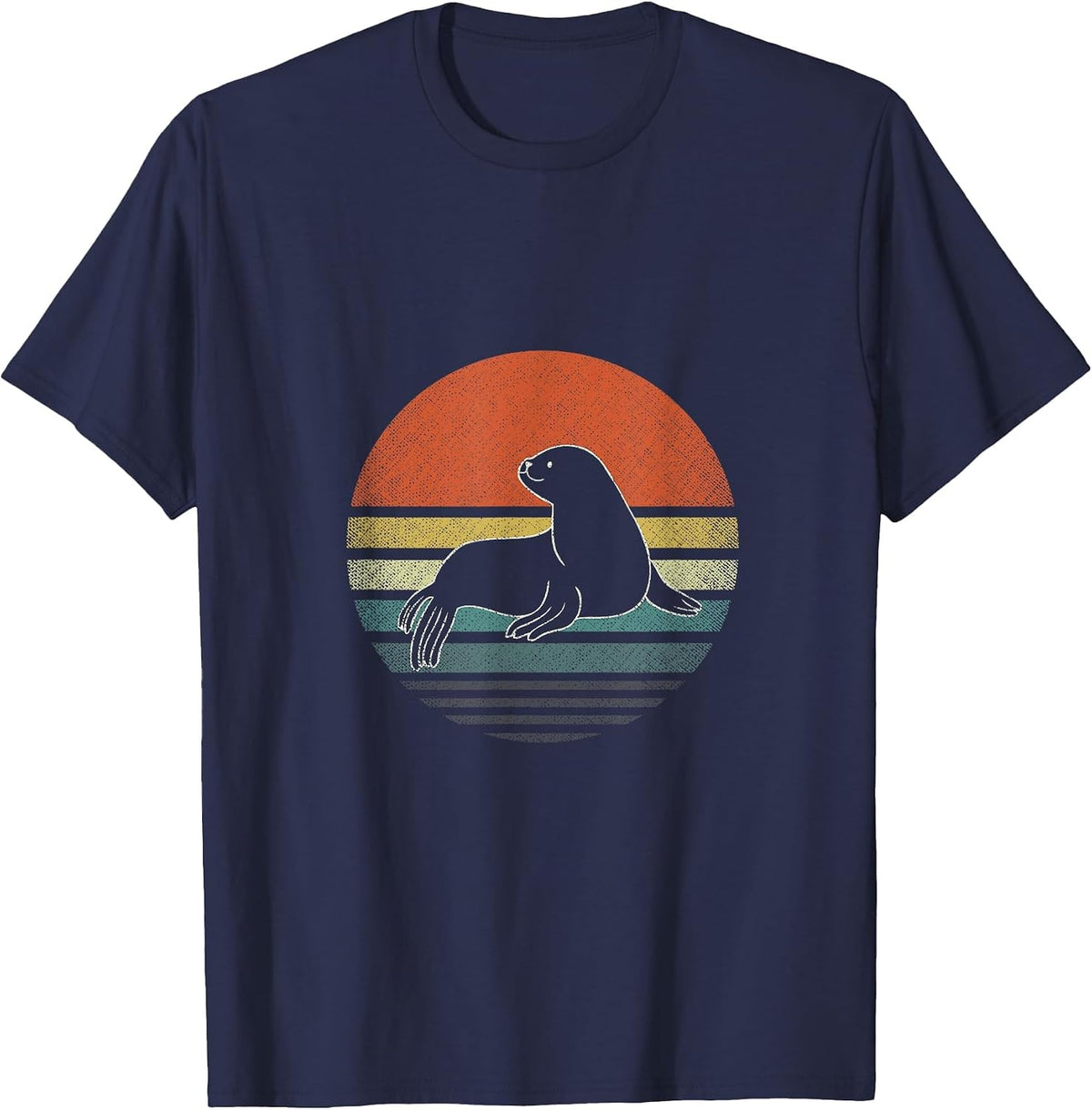 Retro Sea Lion T-Shirt - Navy Blue