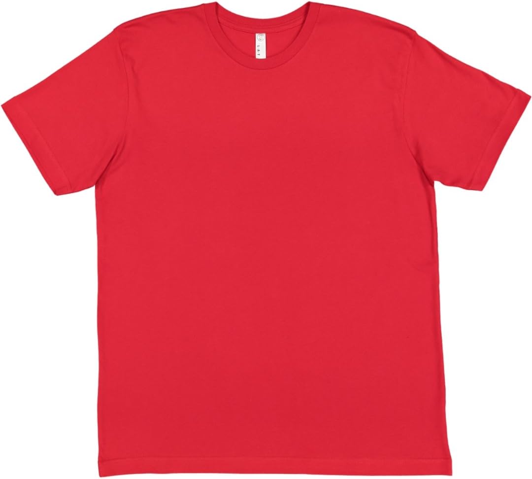 LAT Adult Unisex Crew Neck Short Sleeve Soft Cotton T-Shirt - Red