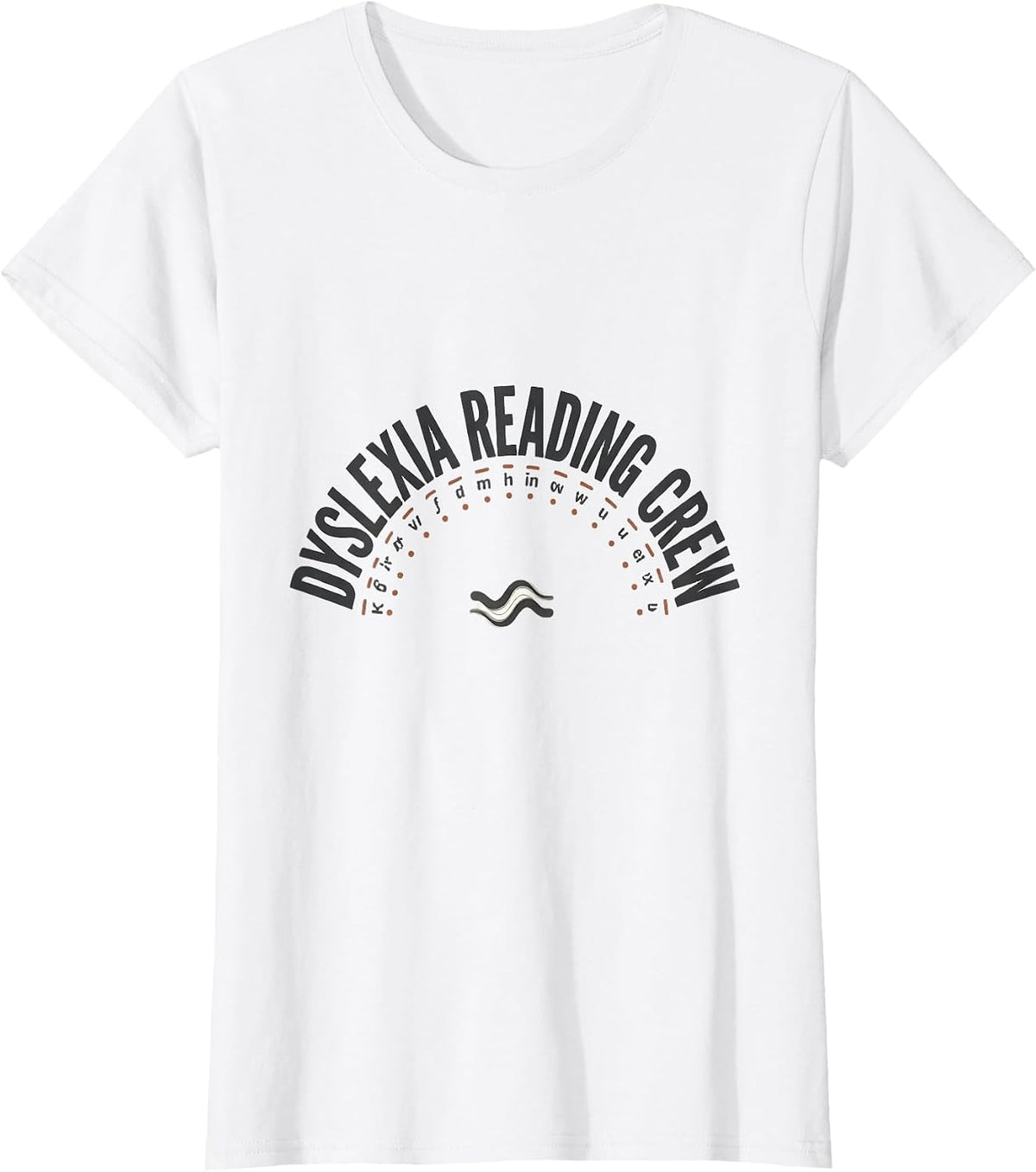 Women's Dyslexia Reading Crew Funny Dyslexia Teacher Crew Awareness T-Shirt - White