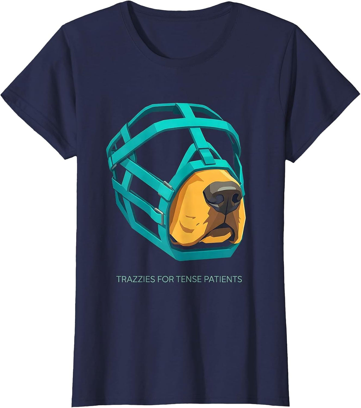 Women's Trazzies For Tense Patients Funny Vet Tech Veterinary T-Shirt - Navy Blue