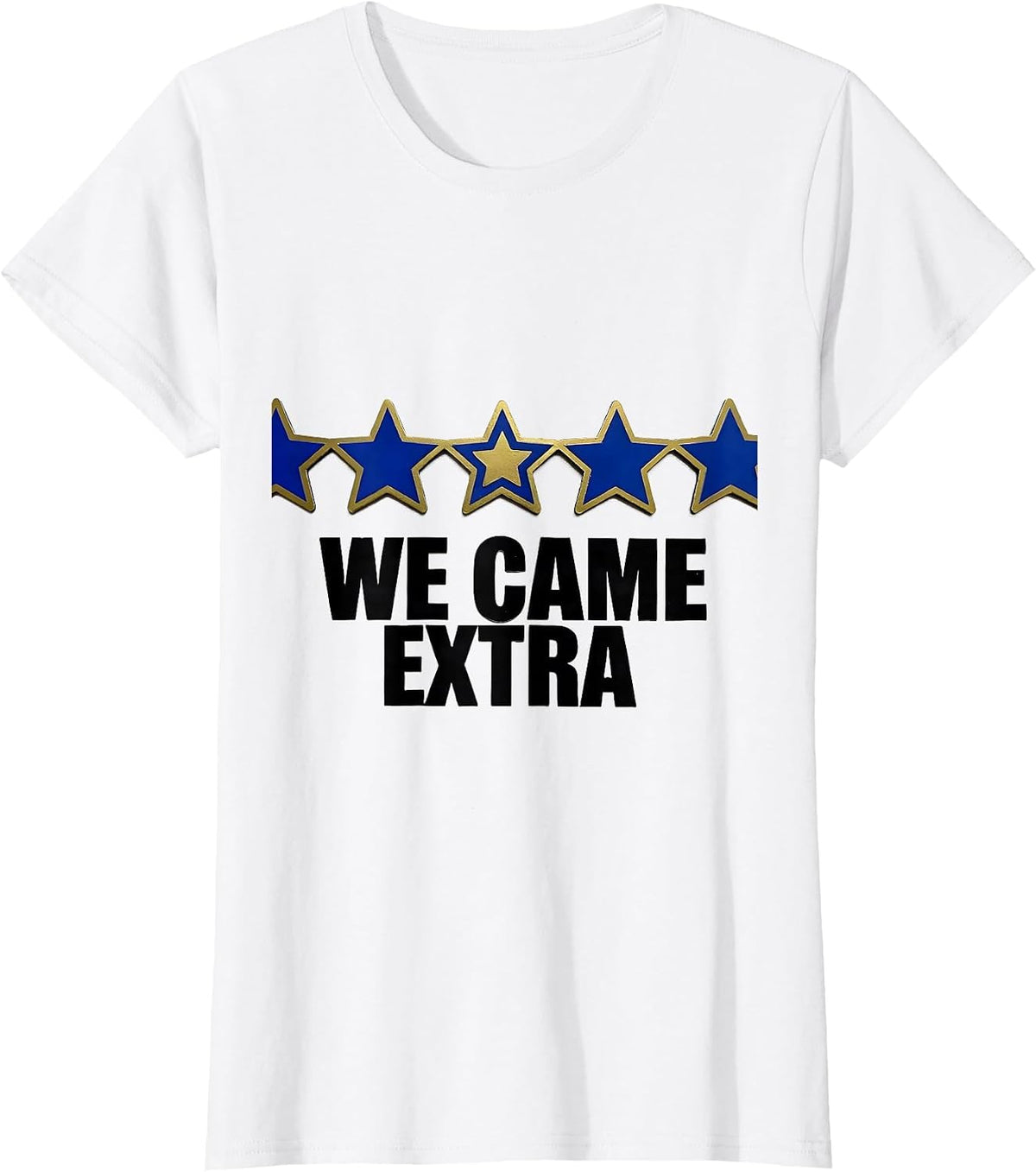 Women's We Came Extra Stencil-Cut Star Badge Down Syndrome Awareness T-Shirt - White
